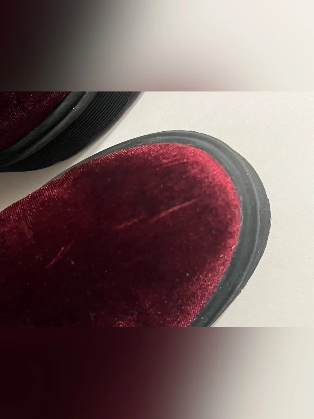 Burgundy Velvet Platform Shoes Lace up